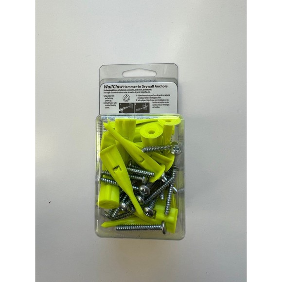 BNIB WallClaw Drywall Wall Anchors w/ Screws Hammer-In SDWS22400DB-RC12 Qty 25pk - Picture 3 of 4